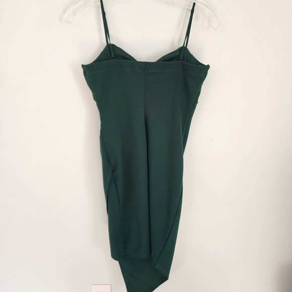 David's Bridal dark green asymmetrical dress, Size S, Like New - Picture 5 of 8
